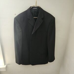 Vanetti Mens Black Pinstripe Blazer Single Breasted Suit Jacket‎